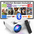 DR.J Professional Mini Projector with Bluetooth 5.2 and Screen, 8000L HD 1080P Projector, 200" Screen Supported